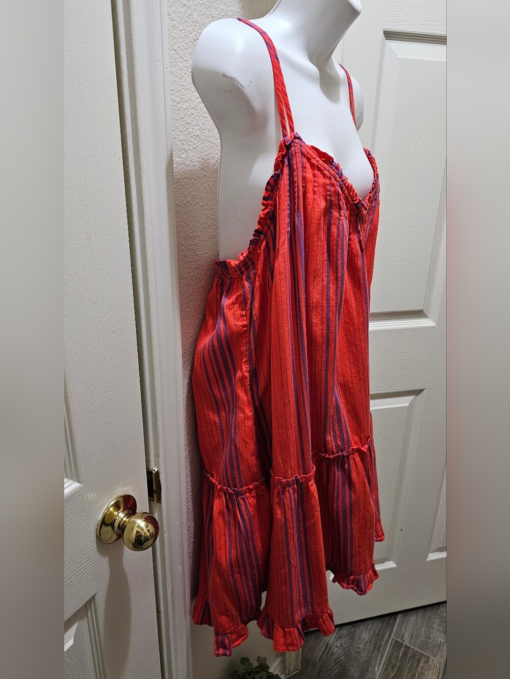 Universal Thread Bright Red-Orange and Purple Striped Summer Dress Size XL EUC - Picture 4 of 10